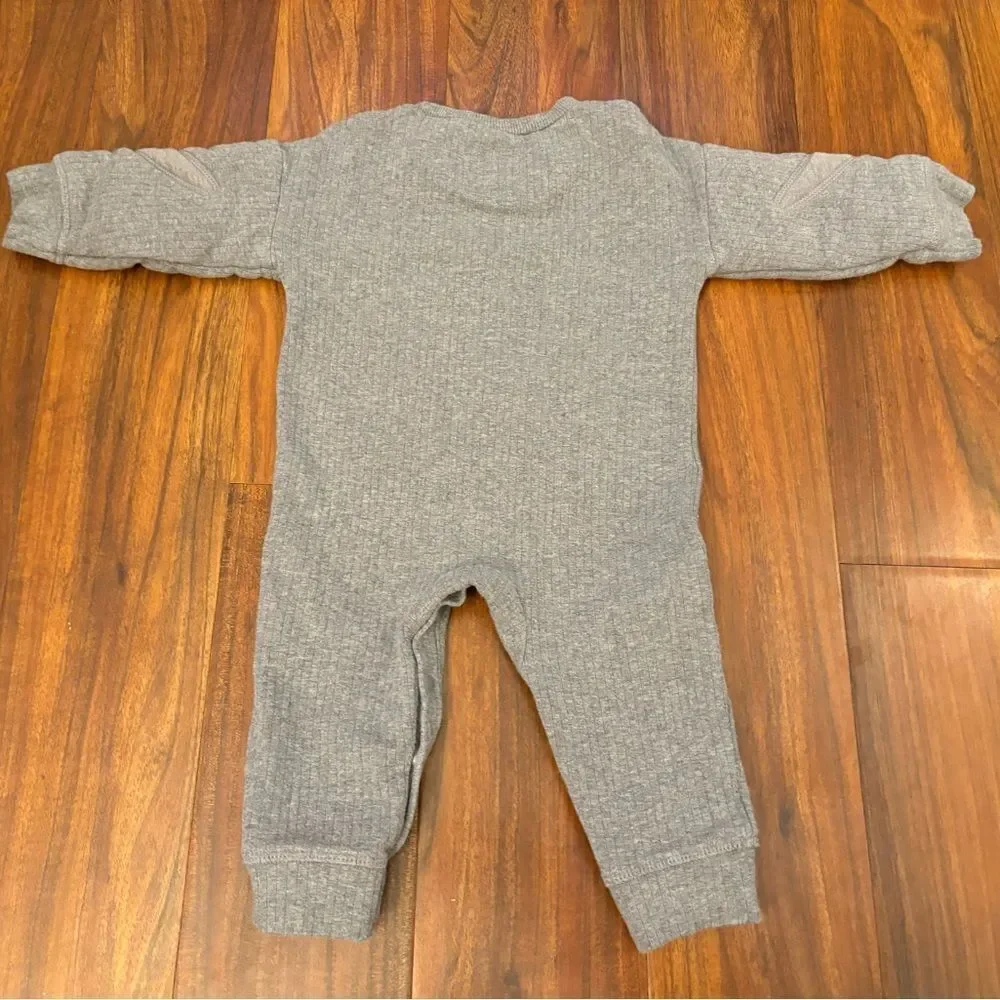 Nike Grey Ribbed Embroidered Swoosh Jumpsuit